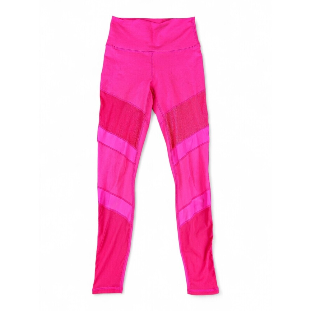 Fabletics High-Waist Pink Mesh Panel Leggings XS